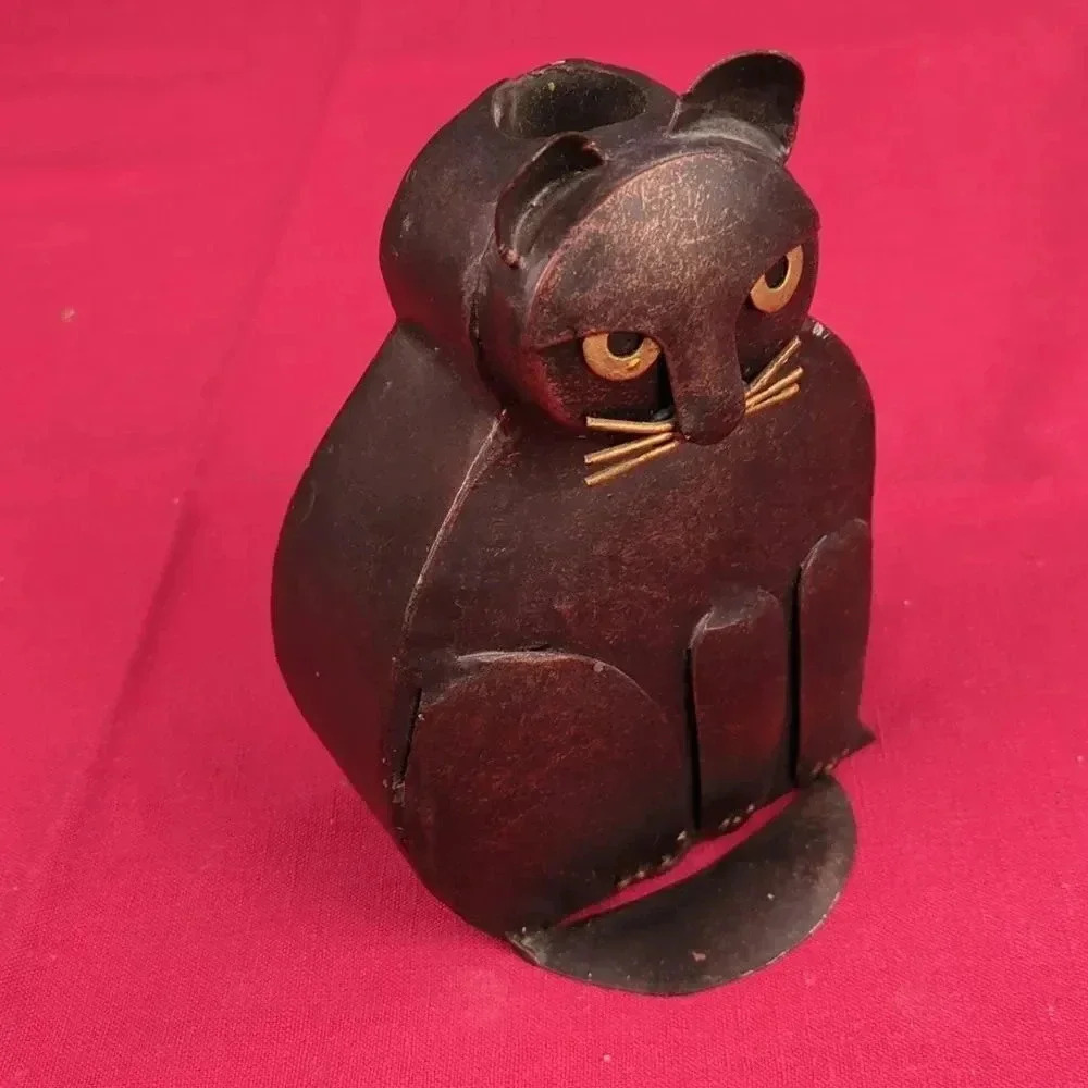 For Kitty Rescue! Metal Kitty Taper Candle Holder - Picture 8 of 9